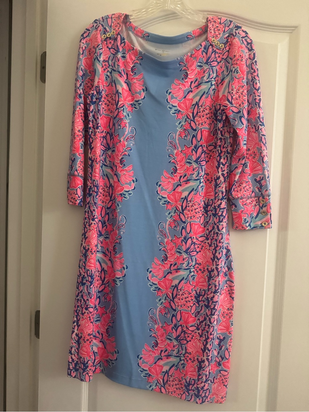 Lilly Pulitzer Blue & Pink Floral Swim Coverup Dress